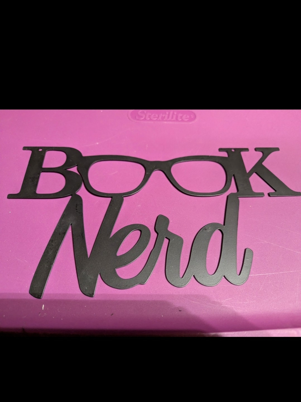 "Book Nerd" Black Metal Wall Art